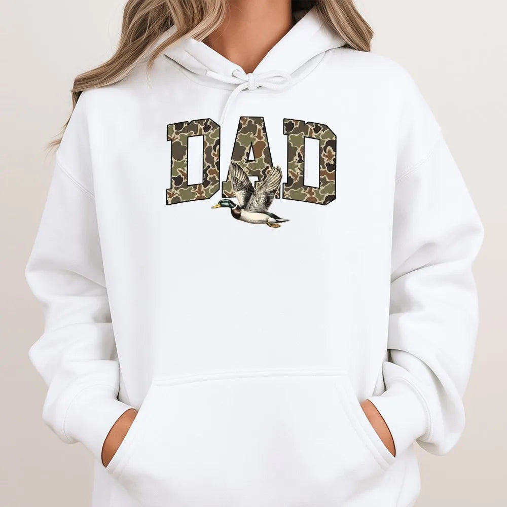 Camo Dad Hoodie | Duck Hunting Mallard Design | Soft Cotton-Polyester Blend | Premium Gift for Outdoorsman Hunter