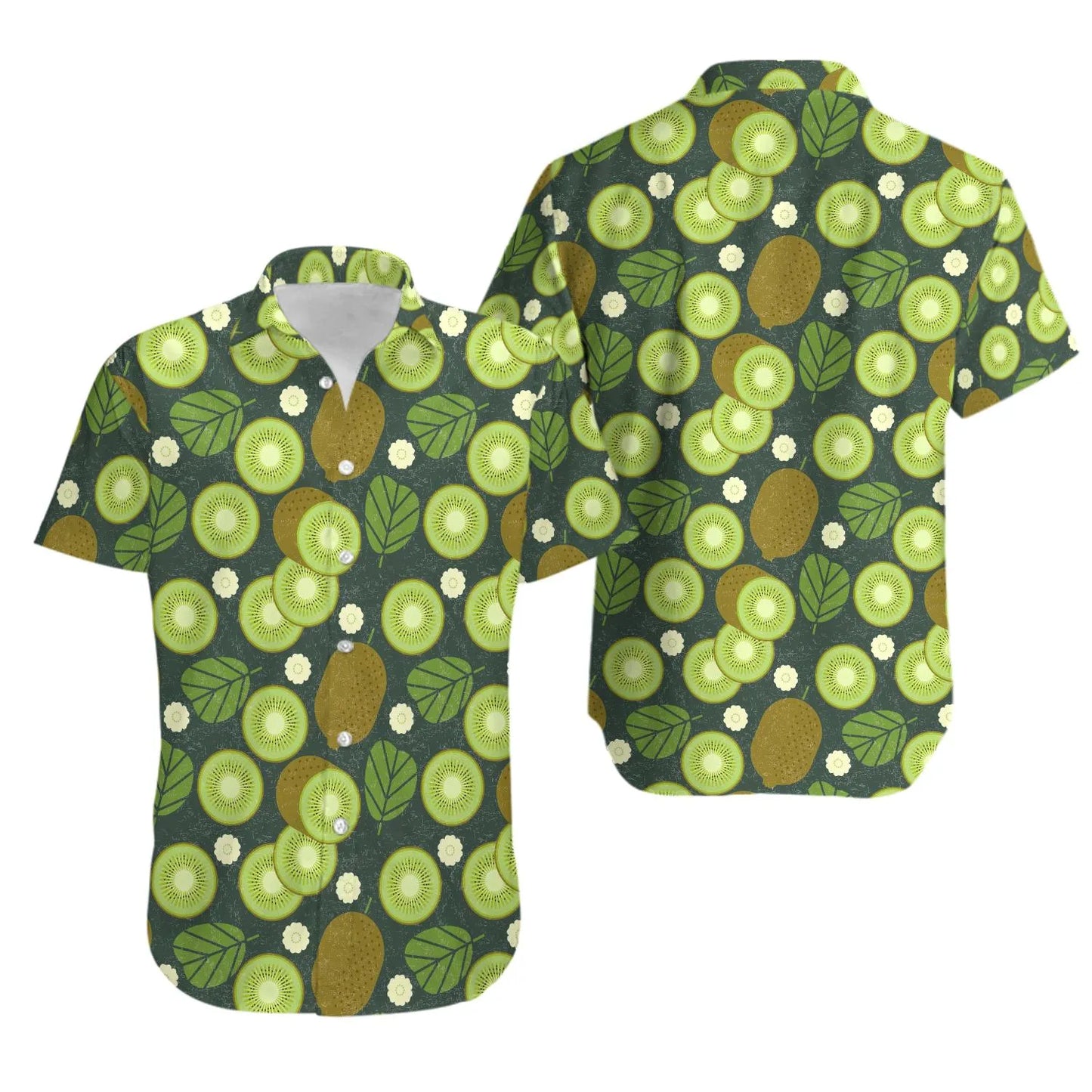 Tropical Kiwi Hawaiian Shirt | All-Over Fruit Print Aloha Beachwear | Premium Soft Fabric | Unique Summer Gift for Him