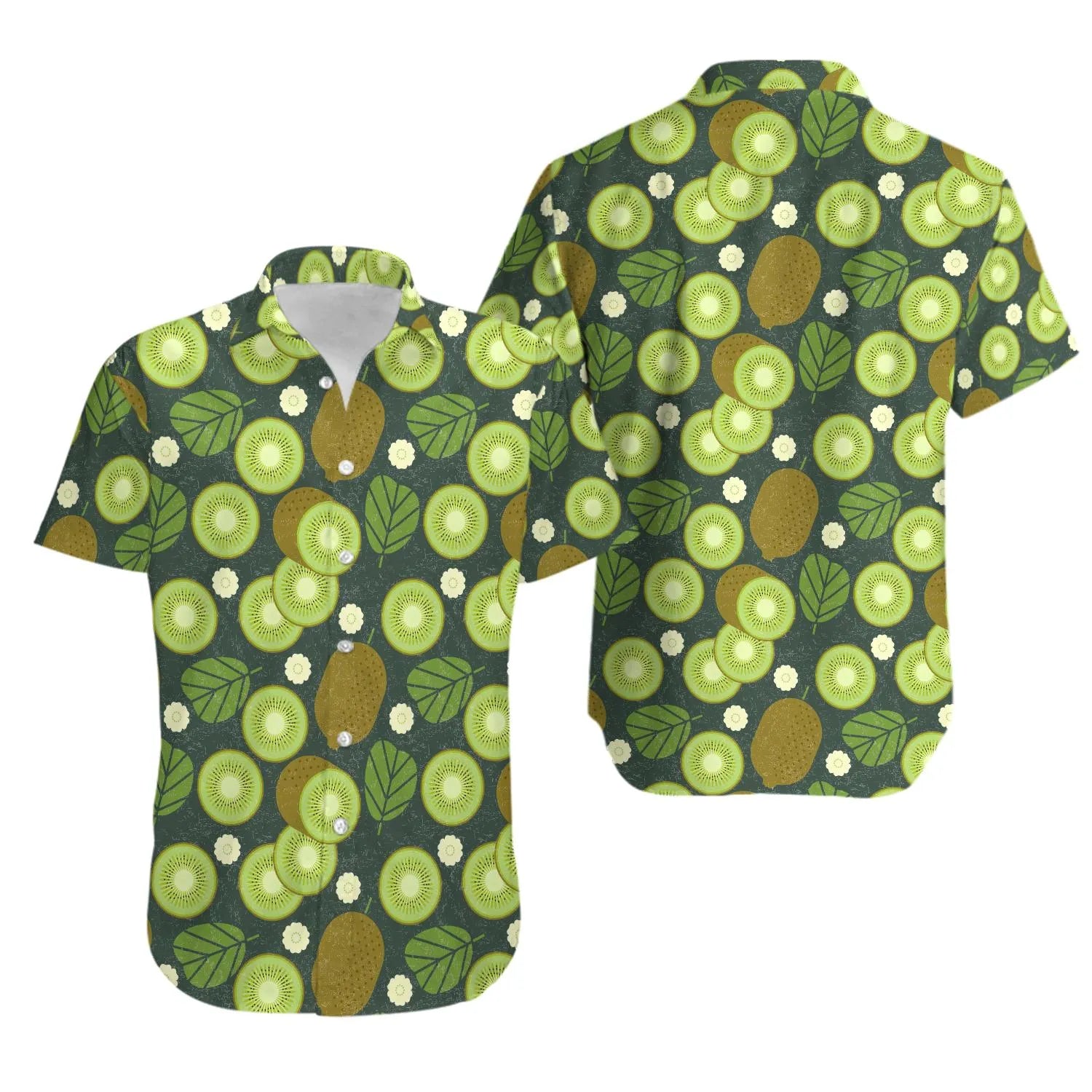 Tropical Kiwi Hawaiian Shirt | All-Over Fruit Print Aloha Beachwear | Premium Soft Fabric | Unique Summer Gift for Him
