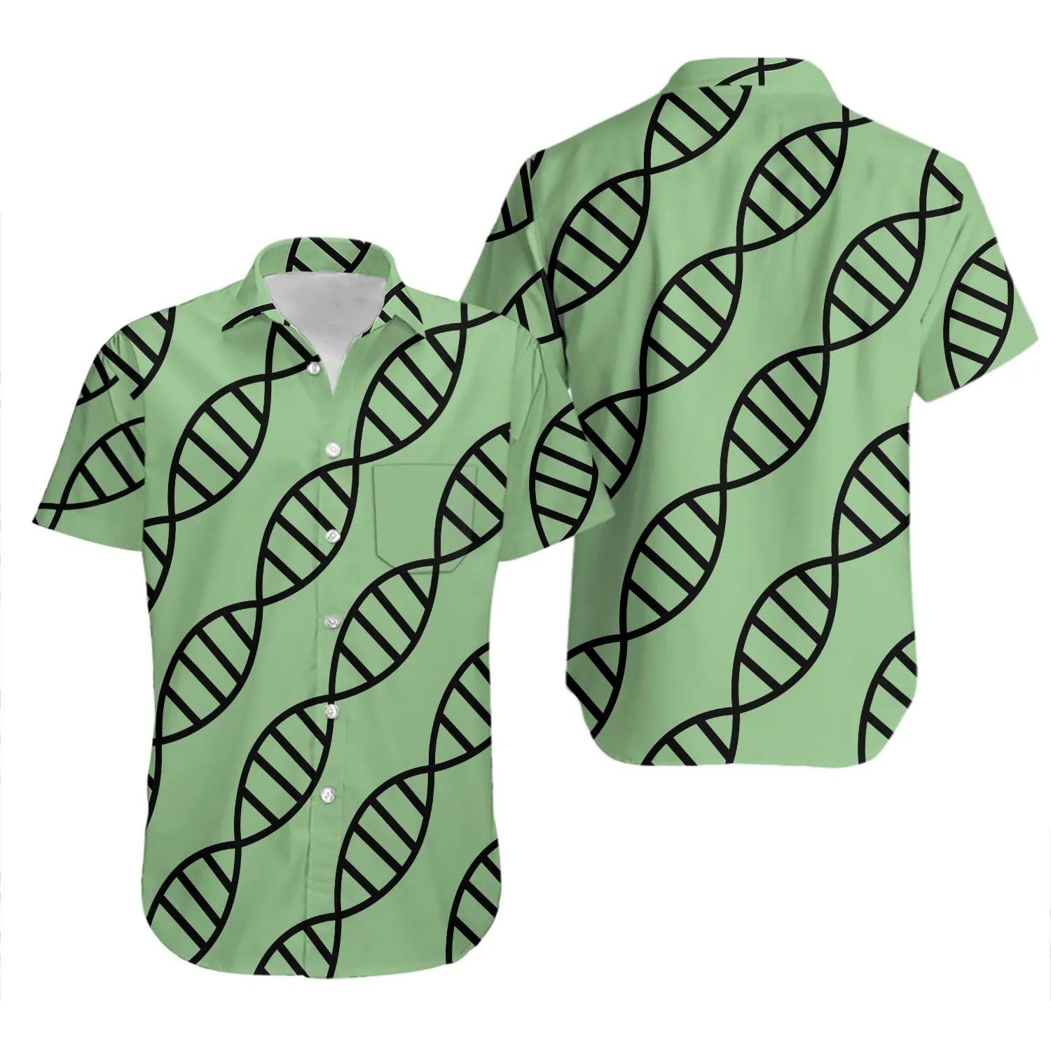 DNA Print Hawaiian Shirt | Molecular Biology Science Pattern | Lightweight Summer Beachwear | Perfect Gift for Scientists & Biologists
