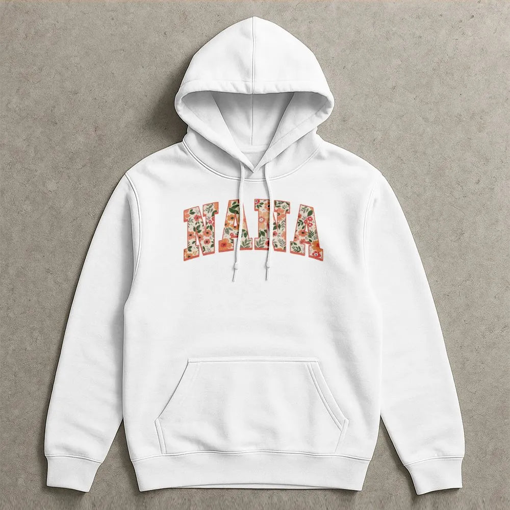 Nana Hoodie | Floral Varsity Letter Print | Cotton-Polyester Blend | Trendy Mother's Day Gift For Grandma