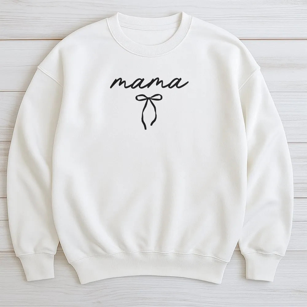 Mama Sweatshirt | Coquette Bow Aesthetic Design | Premium Cotton Blend | Gift for Mom or Mother's Day