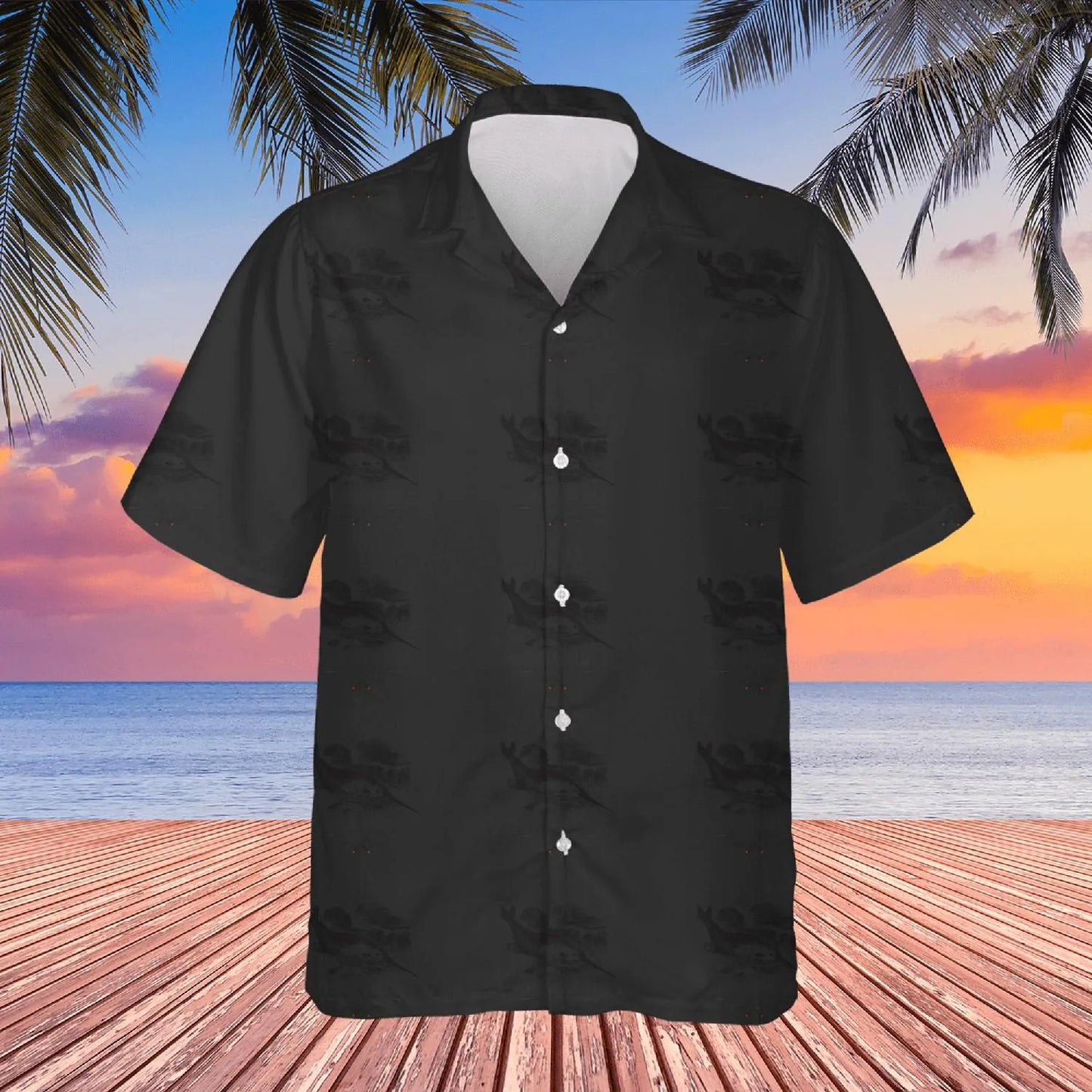 Narwhal Hawaiian Shirt | Subtle All-Over Graphic Print | Lightweight Summer Apparel | Unique Gift for Sea Life Lovers
