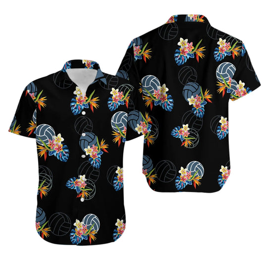 Volleyball Hawaiian Shirt | Tropical Floral Sports Print | Lightweight Summer Aloha Wear | Perfect Gift for Volleyball Players