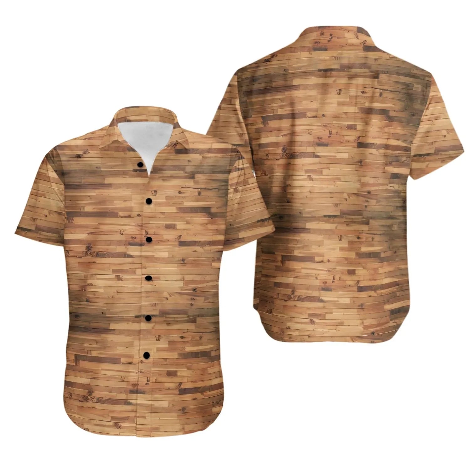 Wood Grain Hawaiian Shirt | Realistic Timber Pattern | Premium Summer Aloha Wear | Unique Gift for Woodworkers and Carpentry Enthusiasts