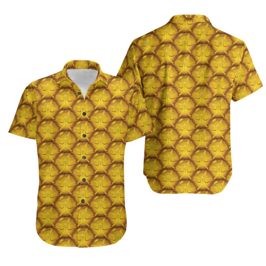 Pineapple Pattern Hawaiian Shirt | All-Over Tropical Fruit Print | Lightweight Summer Aloha Top | Fun Vacation Gift for Him & Her