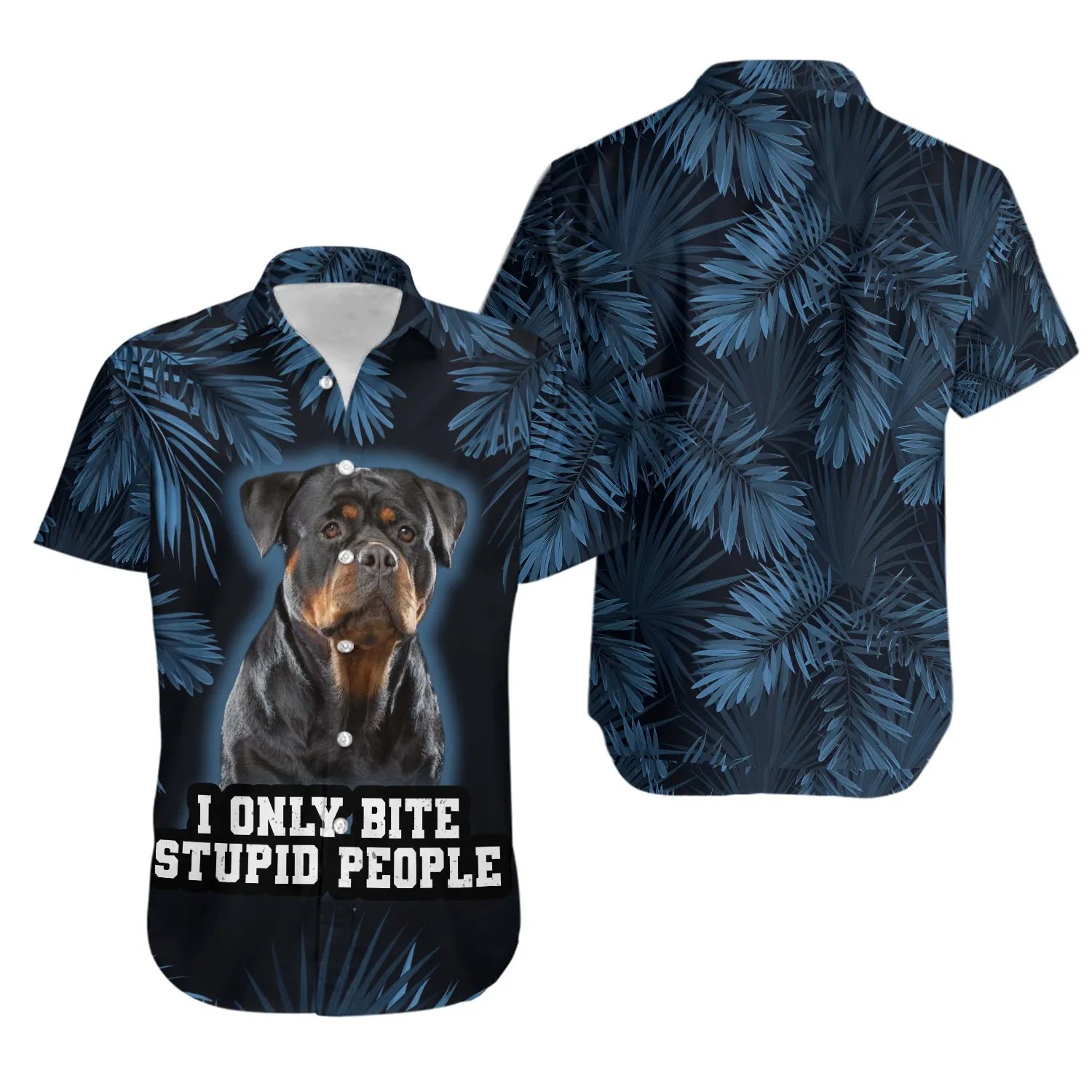 Rottweiler Hawaiian Shirt | Tropical Palm Print Funny Dog Tee | Lightweight Summer Apparel | Unique Pet Lover Gift For Men And Women
