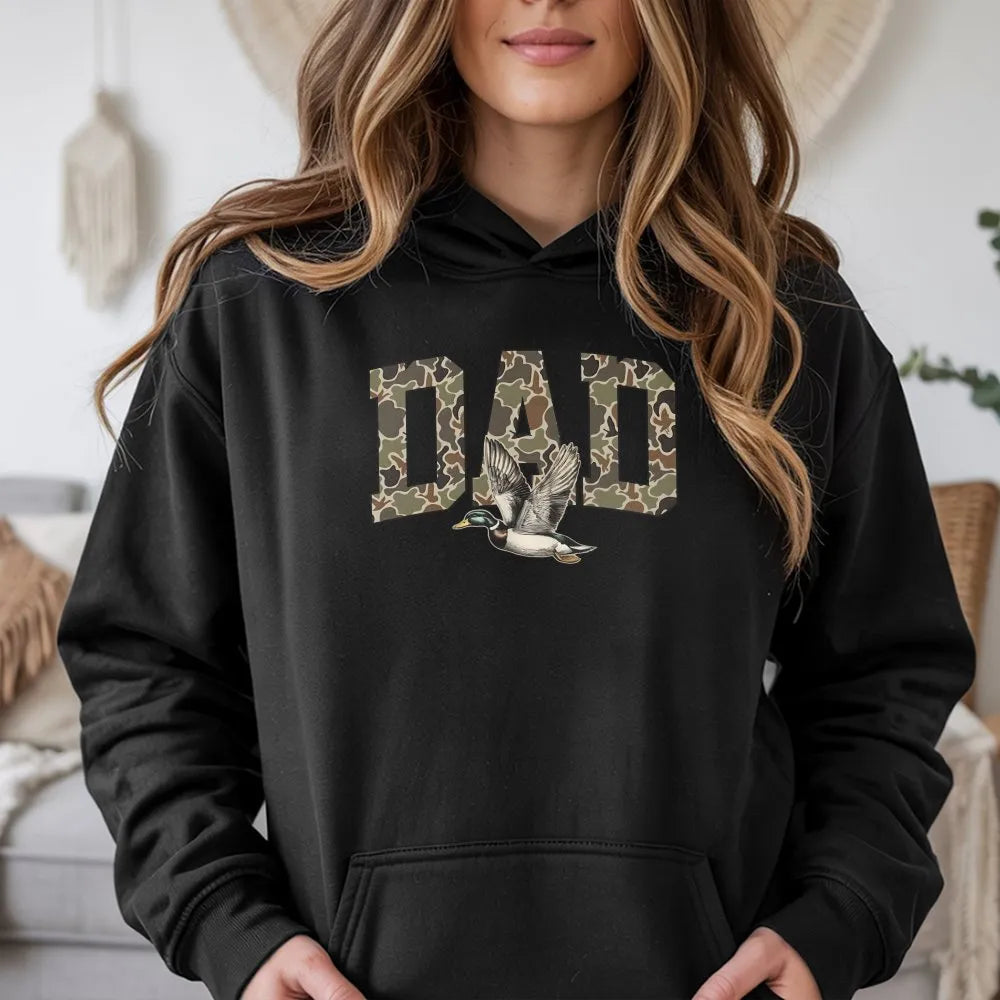Camo Dad Hoodie | Duck Hunting Mallard Design | Soft Cotton-Polyester Blend | Premium Gift for Outdoorsman Hunter