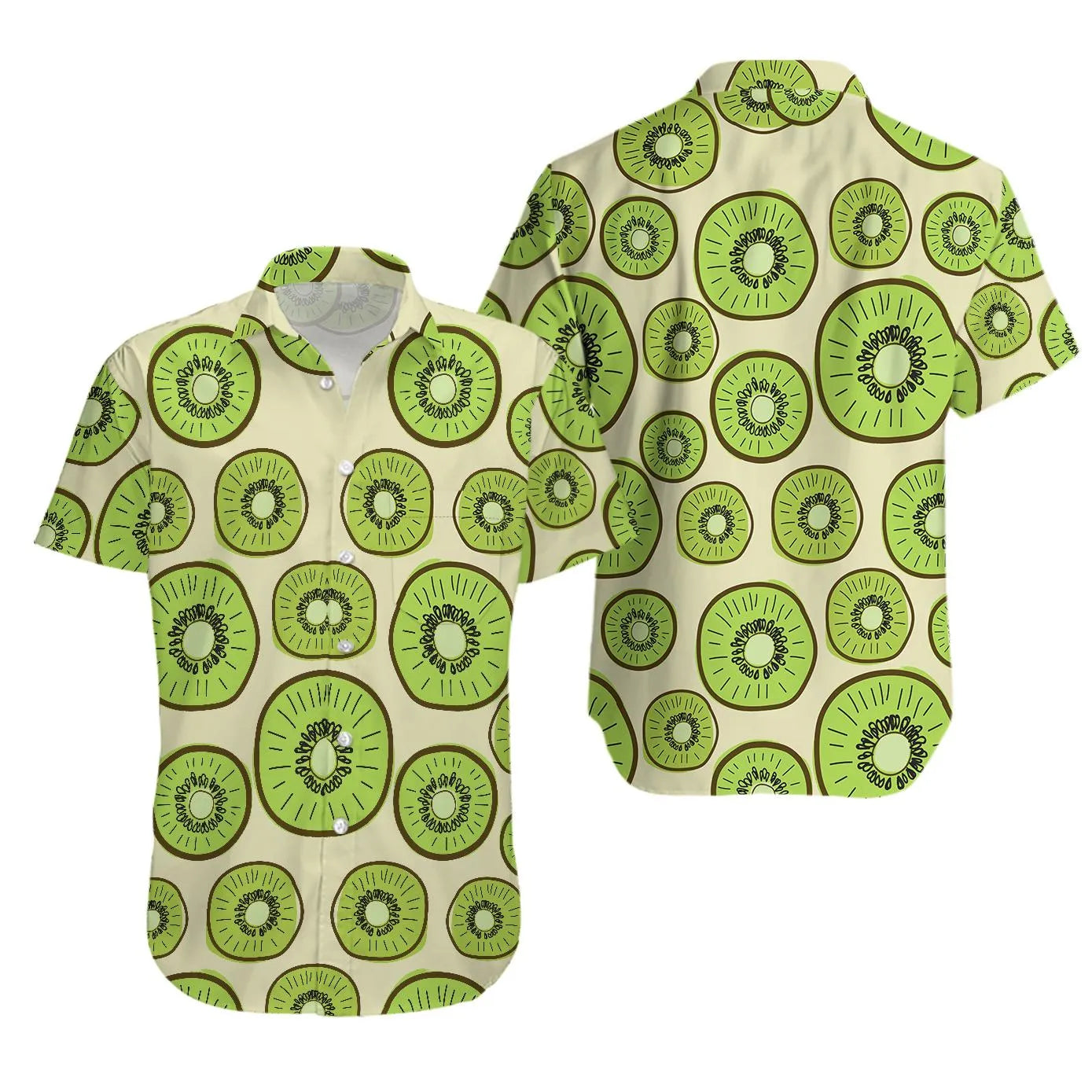 Kiwi Fruit Hawaiian Shirt | Tropical Fruit Print Button Down | Lightweight Summer Beachwear | Fun Summer Gift for Fruit Lovers