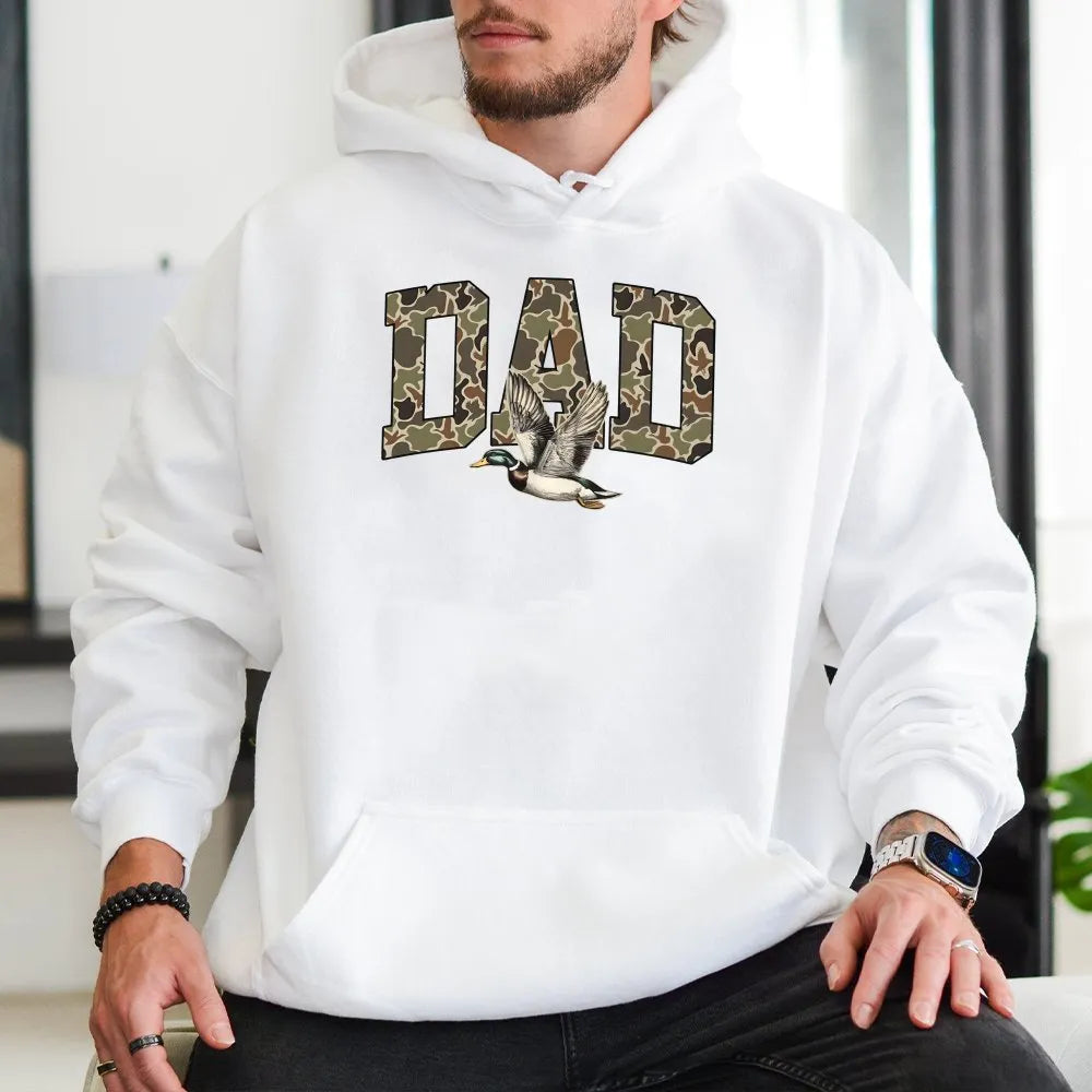 Camo Dad Hoodie | Duck Hunting Mallard Design | Soft Cotton-Polyester Blend | Premium Gift for Outdoorsman Hunter