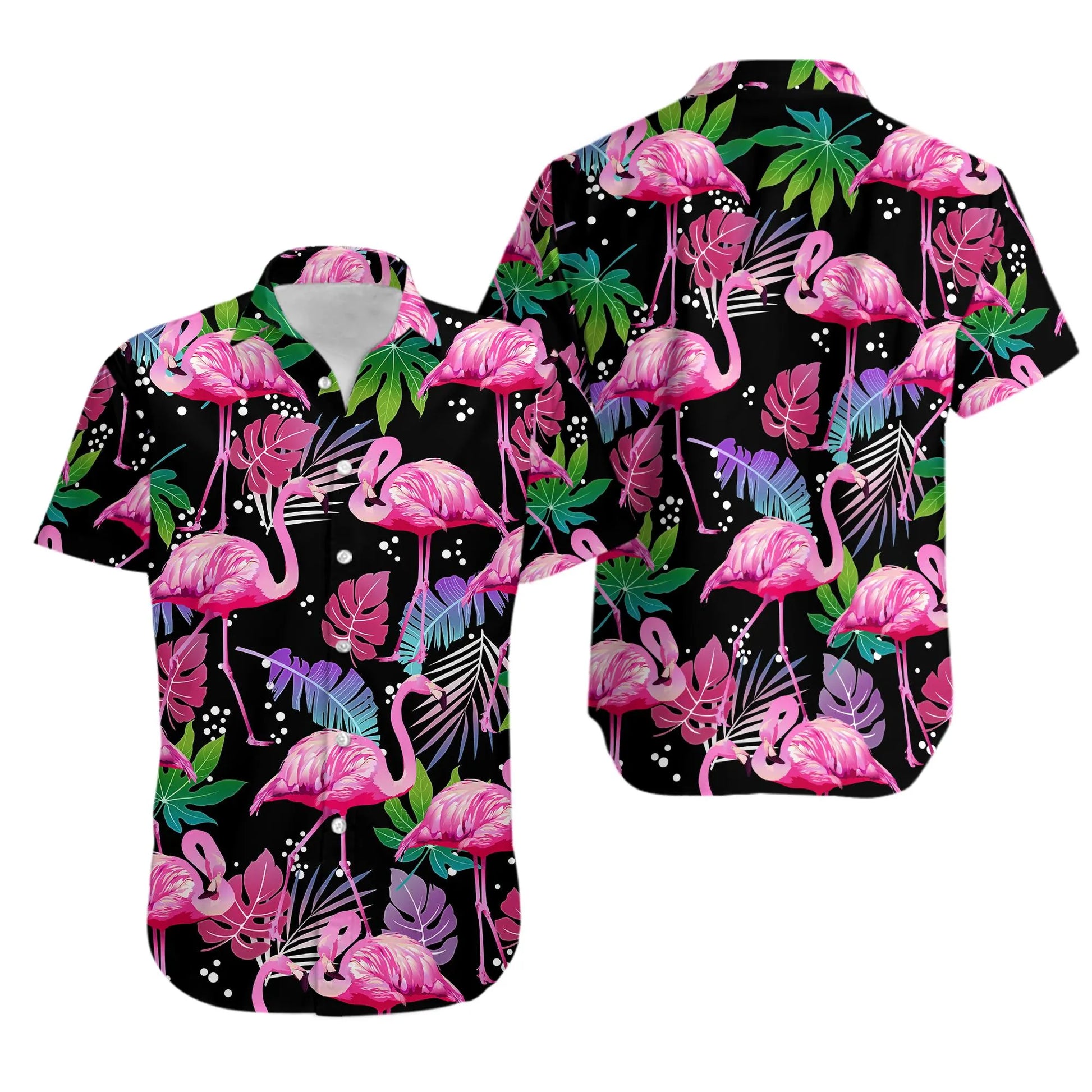 Pink Flamingo Hawaiian Shirt | Tropical Bird Aloha Print | Lightweight Summer Apparel | Unisex Holiday Beach Gift